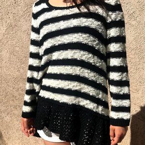 Knitted & Knotted Striped Sweater (Size L)